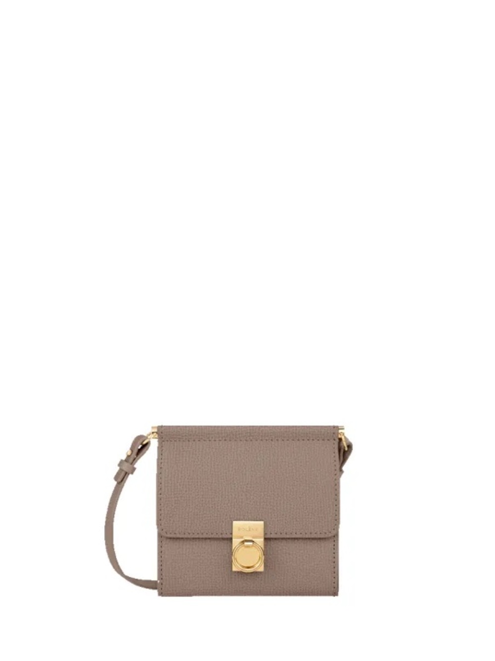 Numero Sept Wallet- Taupe Crossbody Shoulder Bag with Gold Hardware (New) - Picture 6 of 6